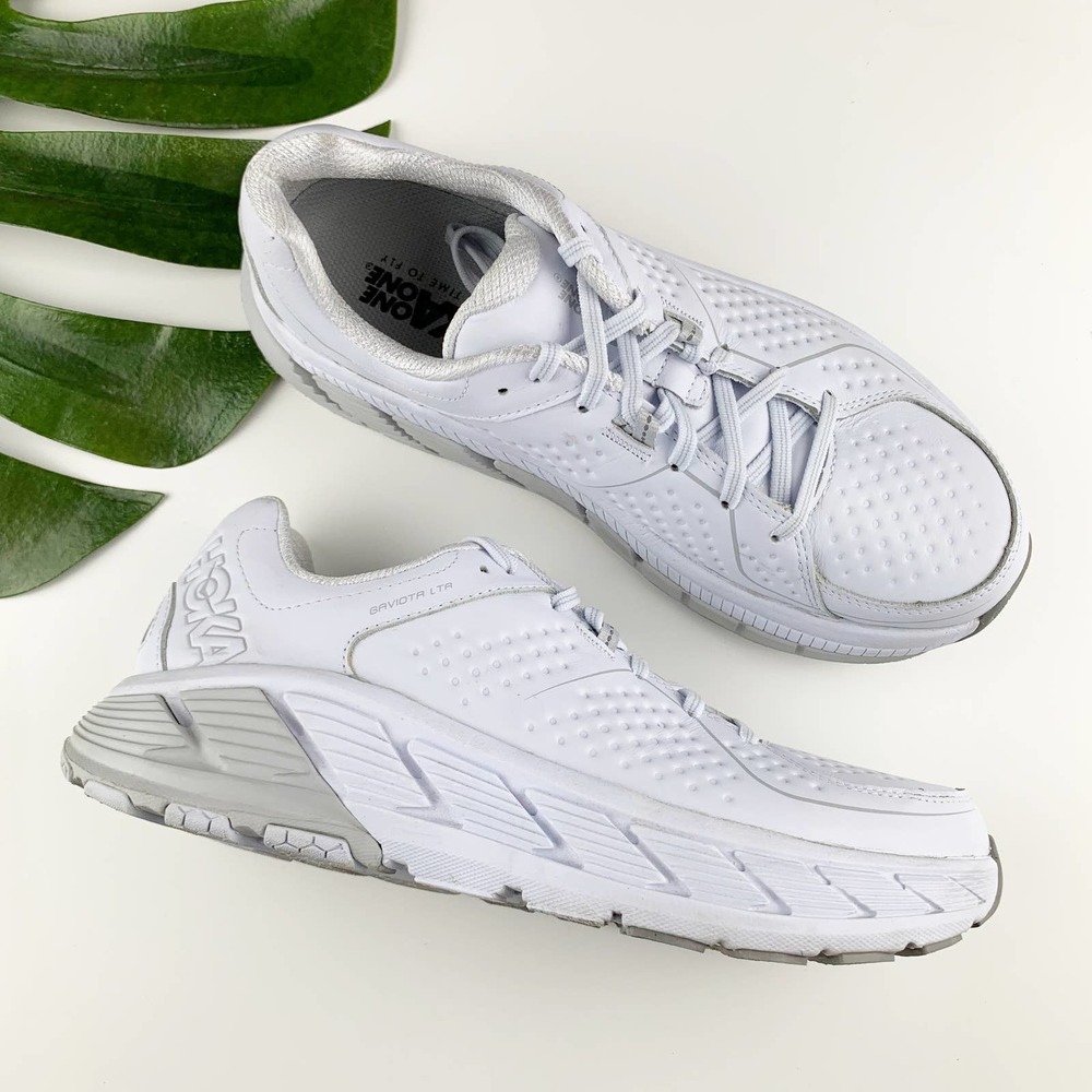 Hoka One One Gaviota LTR Leather Trail Running Shoes Sneakers White 9.5